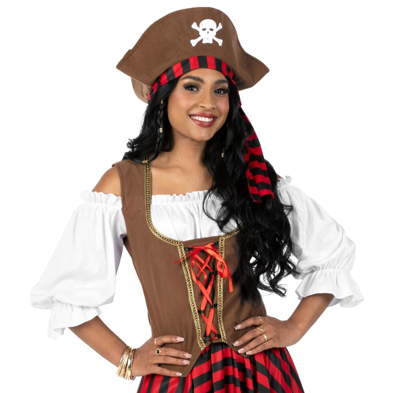fun shack Women's Pirate Costume - Adult Pirate Wench Outfit for Halloween, Dress Up, Themed Parties, Cosplay, Large - Image 4